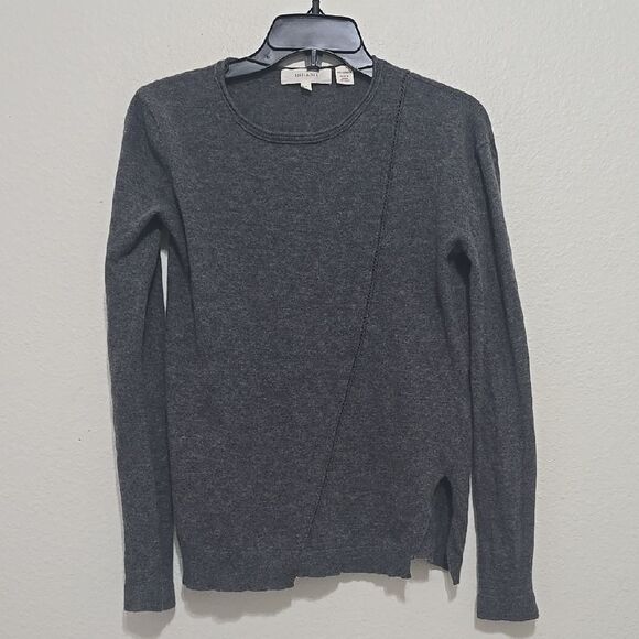 Inhabit Gray Crew Neck Sweater Fine Knit Sm - Picture 1 of 9